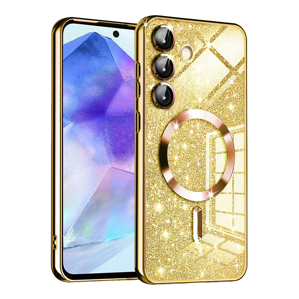 Husă Techsuit Luxury Glitter MagSafe Galaxy A55 5G – Auriu – imagine 1