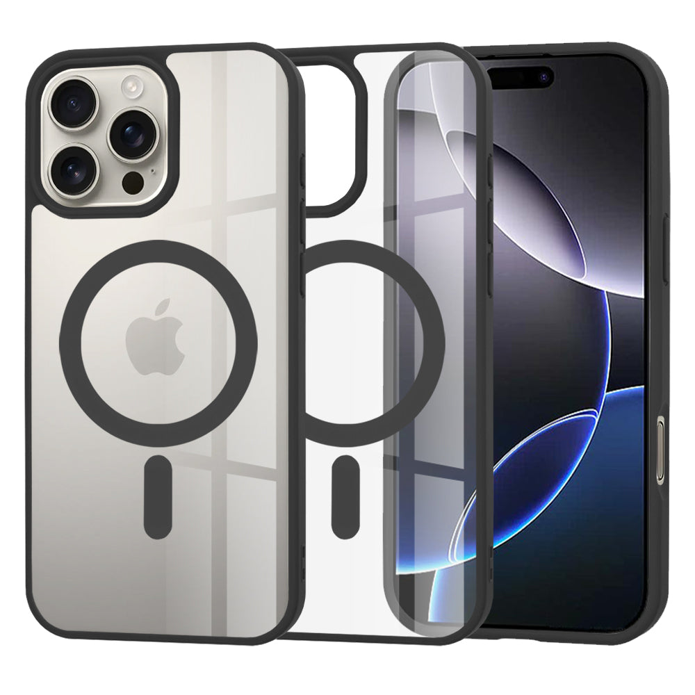Husă transparentă Techsuit MagSafe Pro iPhone 16 Pro Max – Negru – imagine 1