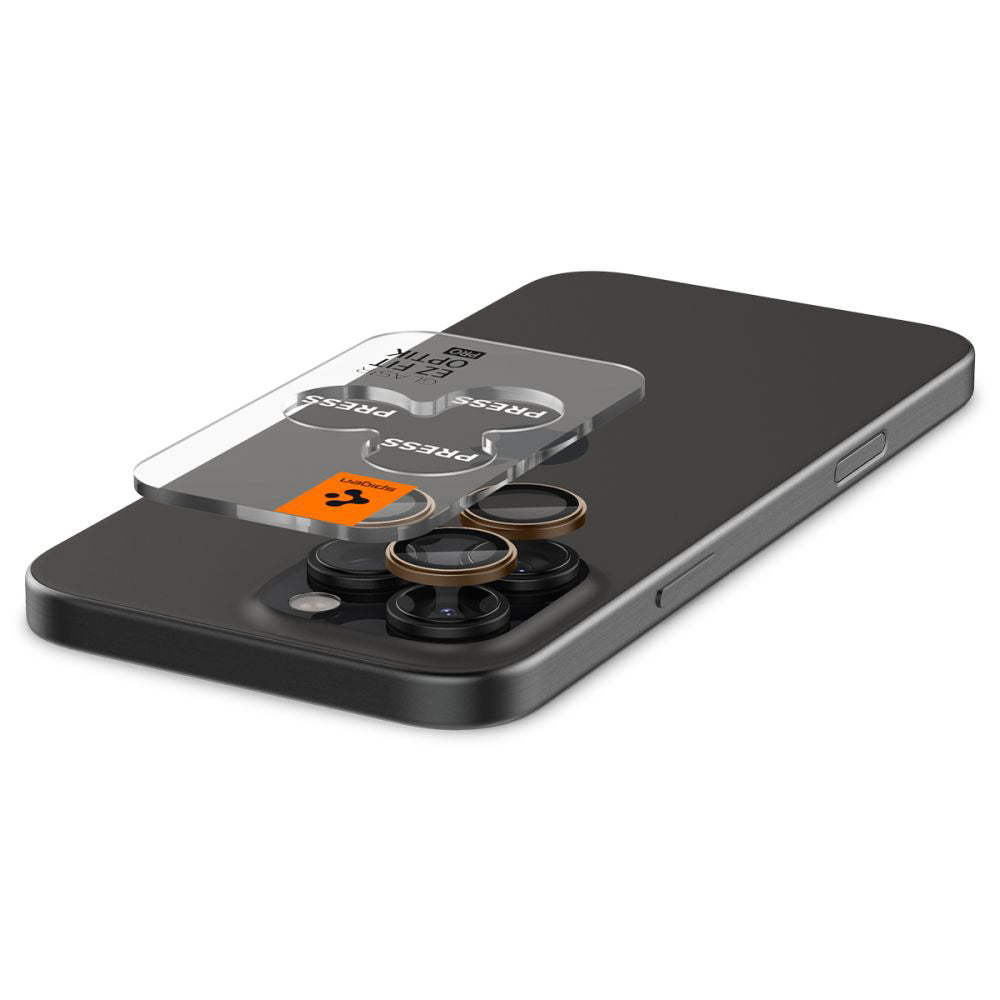 Protecție cameră Spigen Optik.tR EZ Fit Pro pentru iPhone 16 Pro (Desert Titanium) – imagine 5