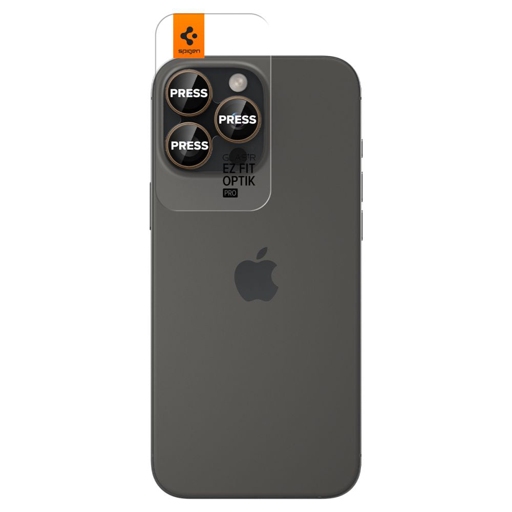 Protecție cameră Spigen Optik.tR EZ Fit Pro pentru iPhone 16 Pro (Desert Titanium) – imagine 2