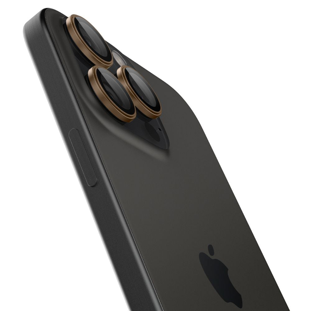 Protecție cameră Spigen Optik.tR EZ Fit Pro pentru iPhone 16 Pro (Desert Titanium) – imagine 4