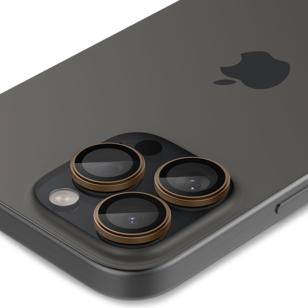 Protecție cameră Spigen Optik.tR EZ Fit Pro pentru iPhone 16 Pro (Desert Titanium) – imagine 3