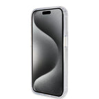 Husă Guess iPhone 15 Pro Ring Stand Script Glitter, transparent – imagine 2