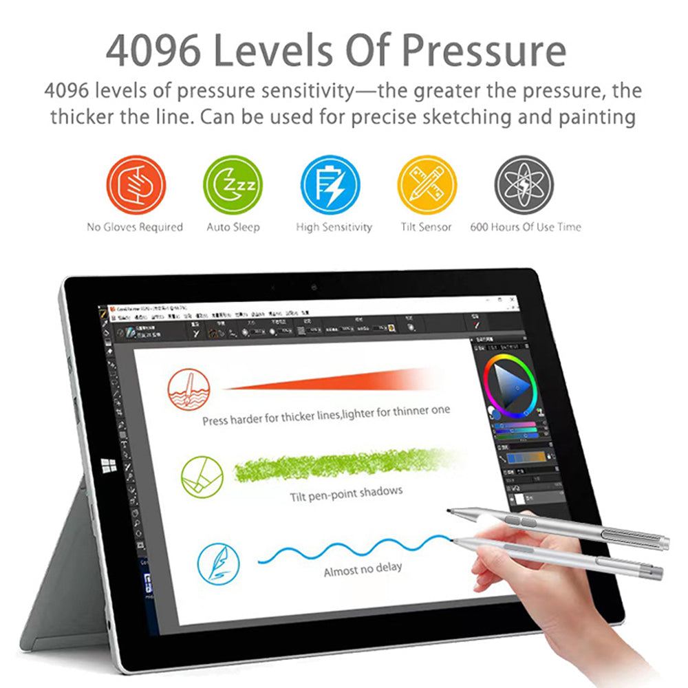 Stylus activ Microsoft Surface, Palm Rejection, negru – Techsuit F94S – imagine 5
