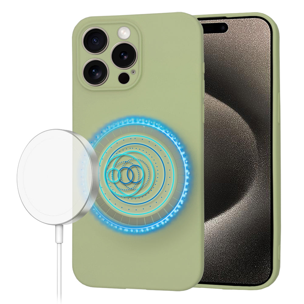 Husă iPhone 15 Pro Max Techsuit SoftFlex MagSafe, verde matcha – imagine 1