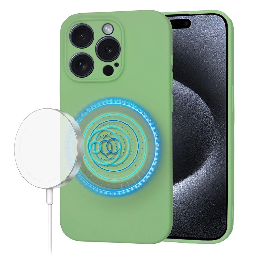 Husă iPhone 15 Pro Techsuit SoftFlex MagSafe, verde mentă – imagine 1