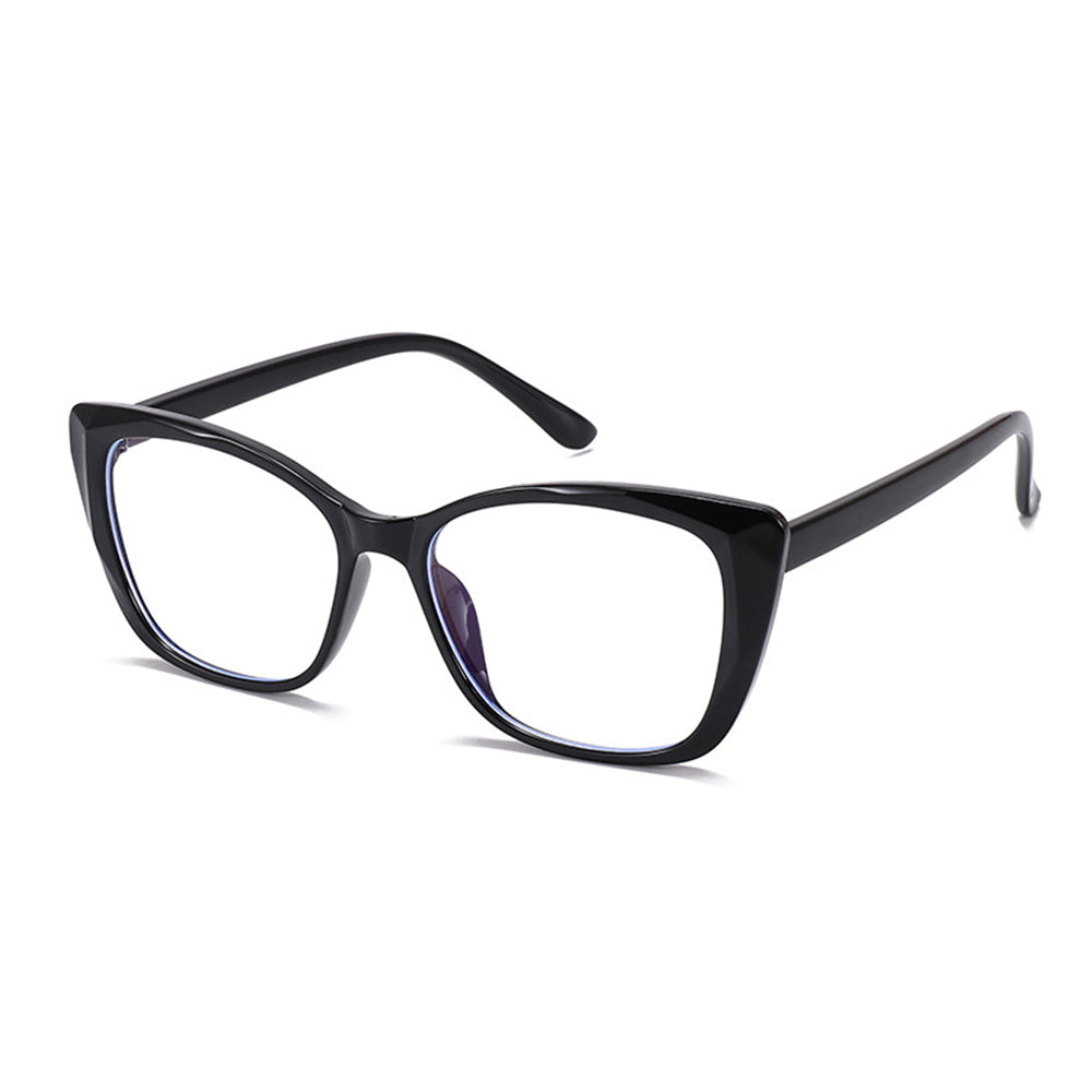 Ochelari lumină albastră femei, cat eye negru, UV400 – Techsuit – Negru – imagine 1