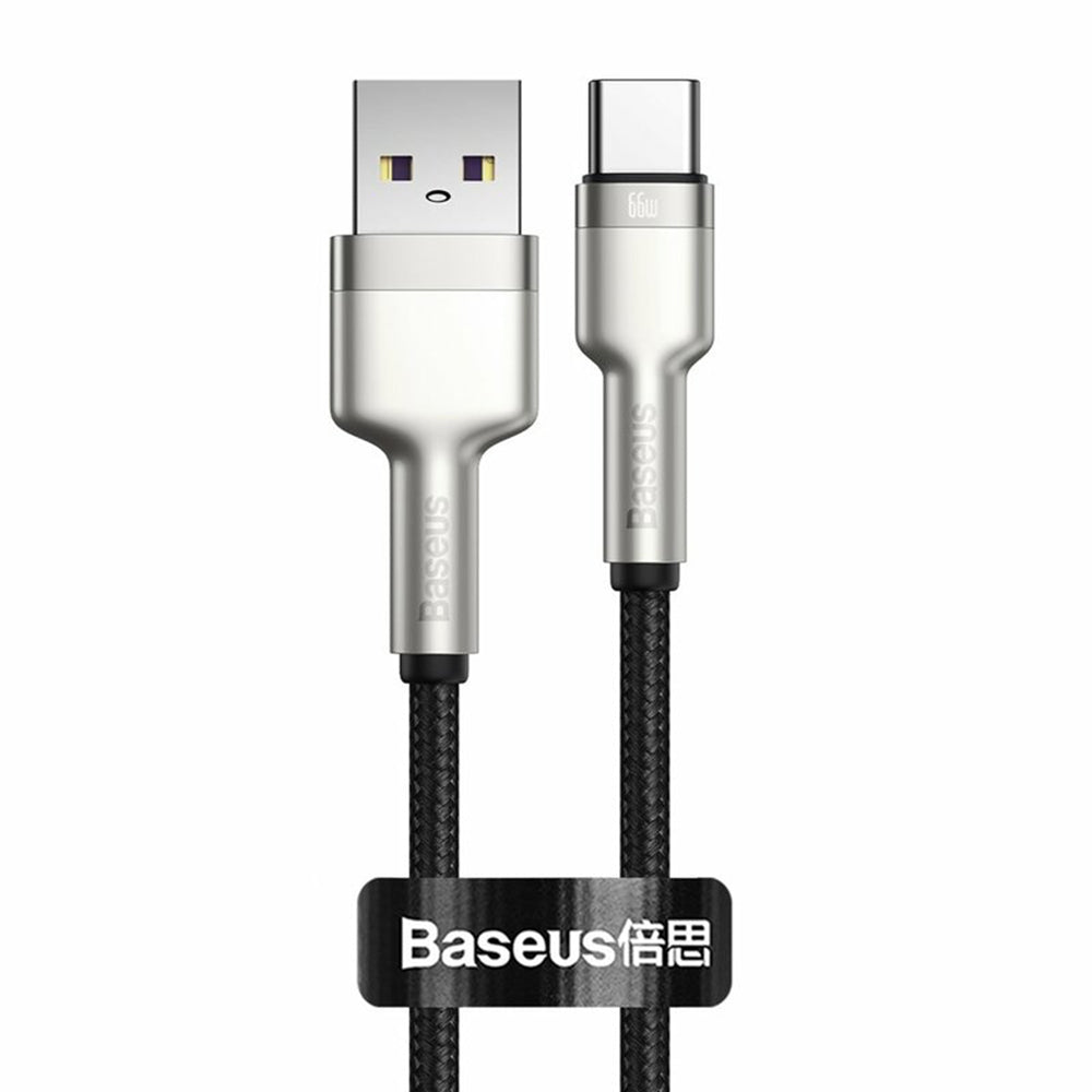 Cablu Baseus Cafule Metal USB-A la USB-C 66W, 1 m – imagine 1