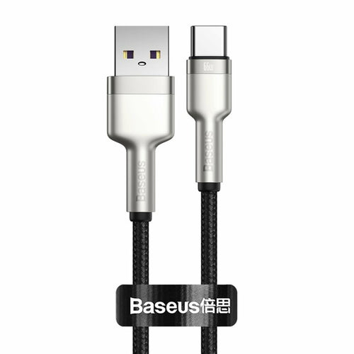 Cablu Baseus Cafule Metal USB-A la USB-C 66W, 1 m – imagine 1