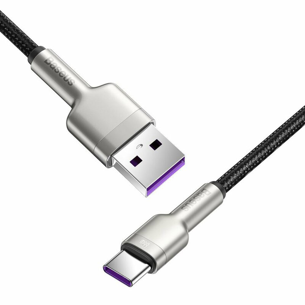 Cablu Baseus Cafule Metal USB-A la USB-C 66W, 1 m – imagine 4