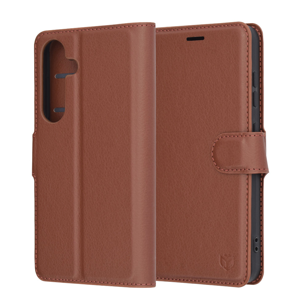 Husă portofel Techsuit Leather Folio Galaxy S25 – Maro – imagine 6
