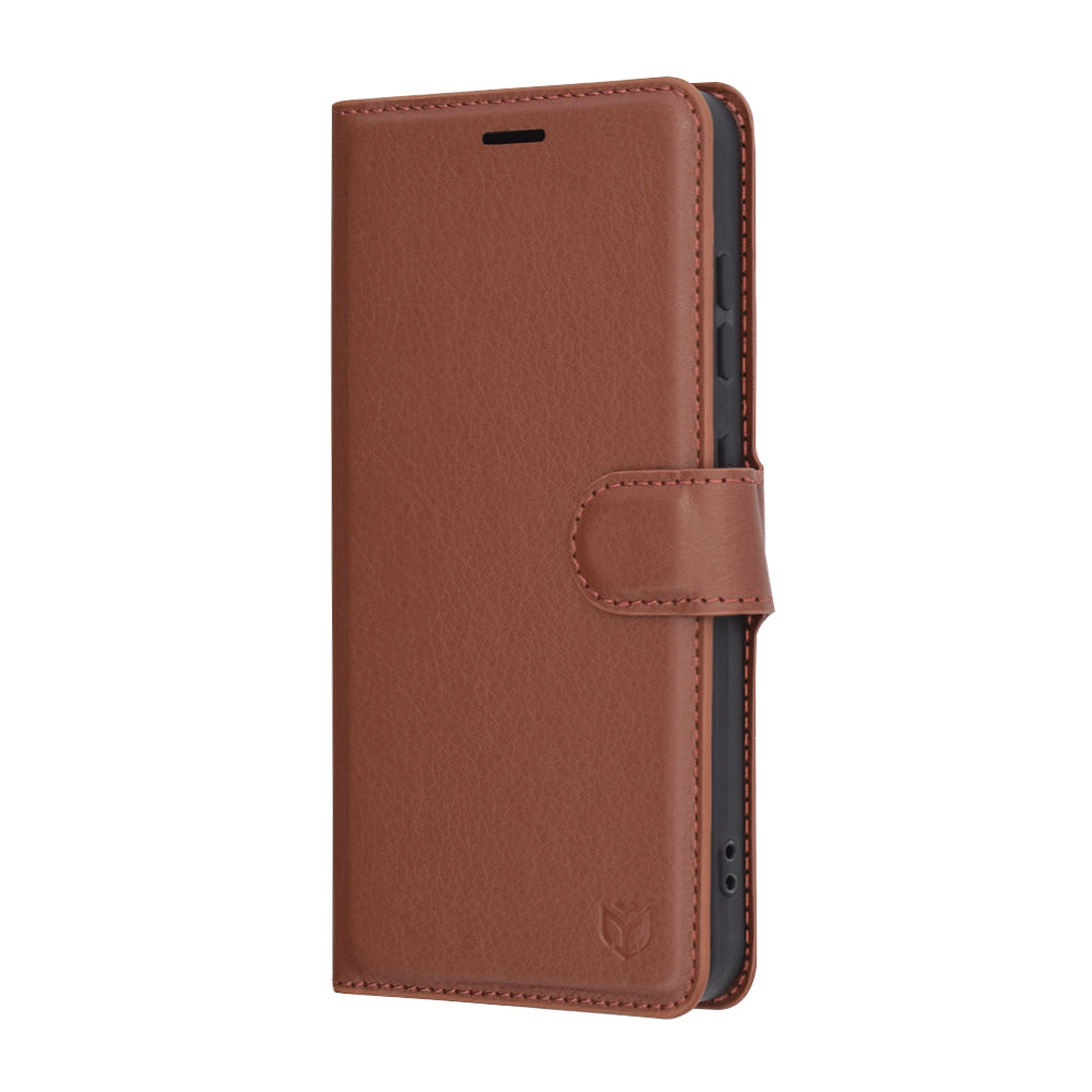 Husă portofel Techsuit Leather Folio Galaxy S25 – Maro – imagine 4