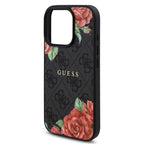 Husă Guess iPhone 16 Pro Hardcase 4G Flower Print MagSafe, negru – imagine 2