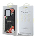Husă Guess iPhone 16 Pro Hardcase 4G Flower Print MagSafe, negru – imagine 5
