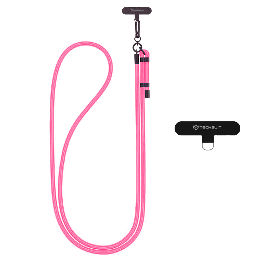 Șnur crossbody telefon, nailon, roz aprins – Techsuit RCS1-05 – imagine 1