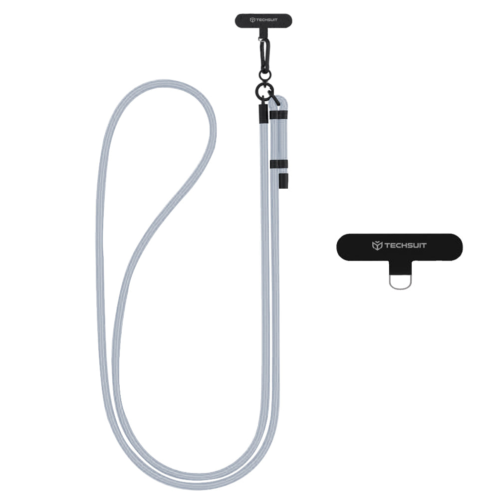Șnur crossbody telefon, nailon, gri deschis – Techsuit RCS1-18 – imagine 1
