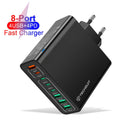 Încărcător priză 8 porturi, 4 USB-C și 4 USB, negru – Techsuit CHPD224 – imagine 1