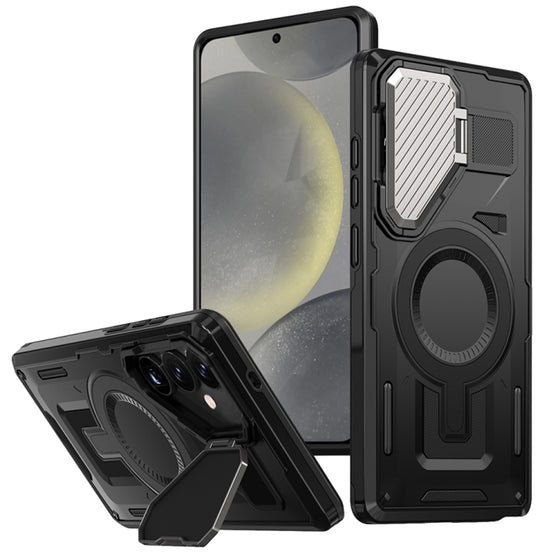 Husă Techsuit CamVault MagSafe cu stand pentru Samsung Galaxy S24 / S25 – negru