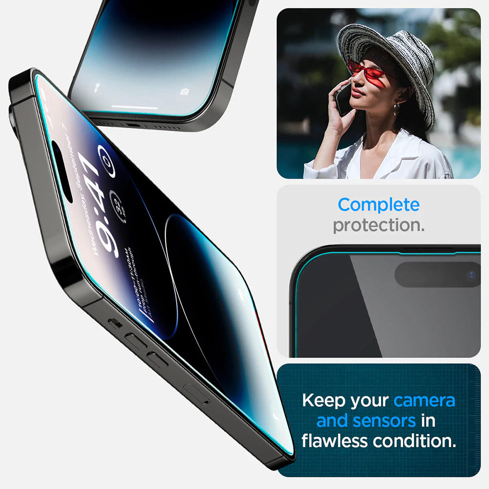 Folie de sticlă Spigen Glas.tR EZ Fit pentru iPhone 14 Pro – imagine 5