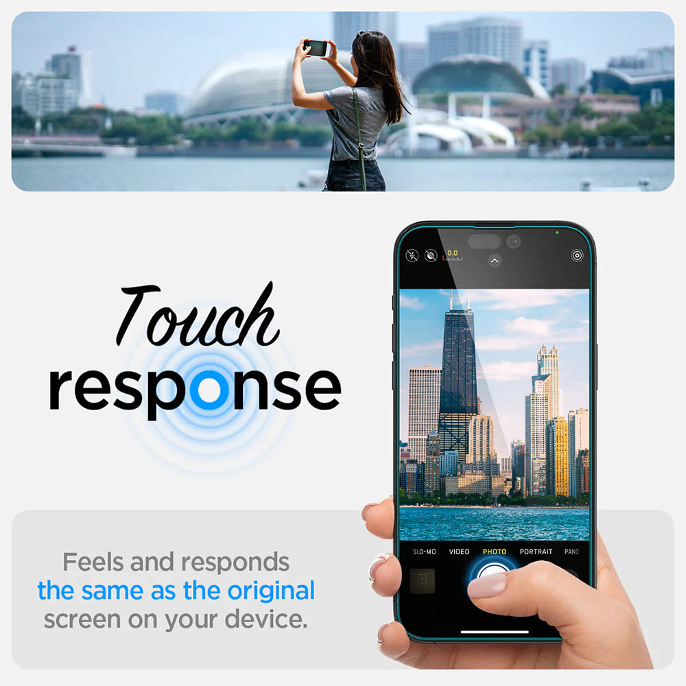 Folie de sticlă Spigen Glas.tR EZ Fit pentru iPhone 14 Pro – imagine 6