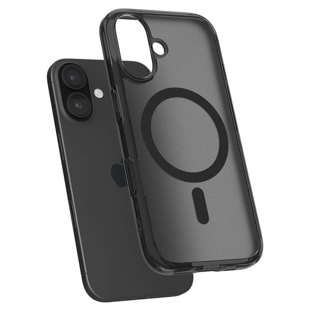 Husă Spigen Ultra Hybrid T MagSafe iPhone 16 – Frost Black (negru mat translucid) – imagine 8