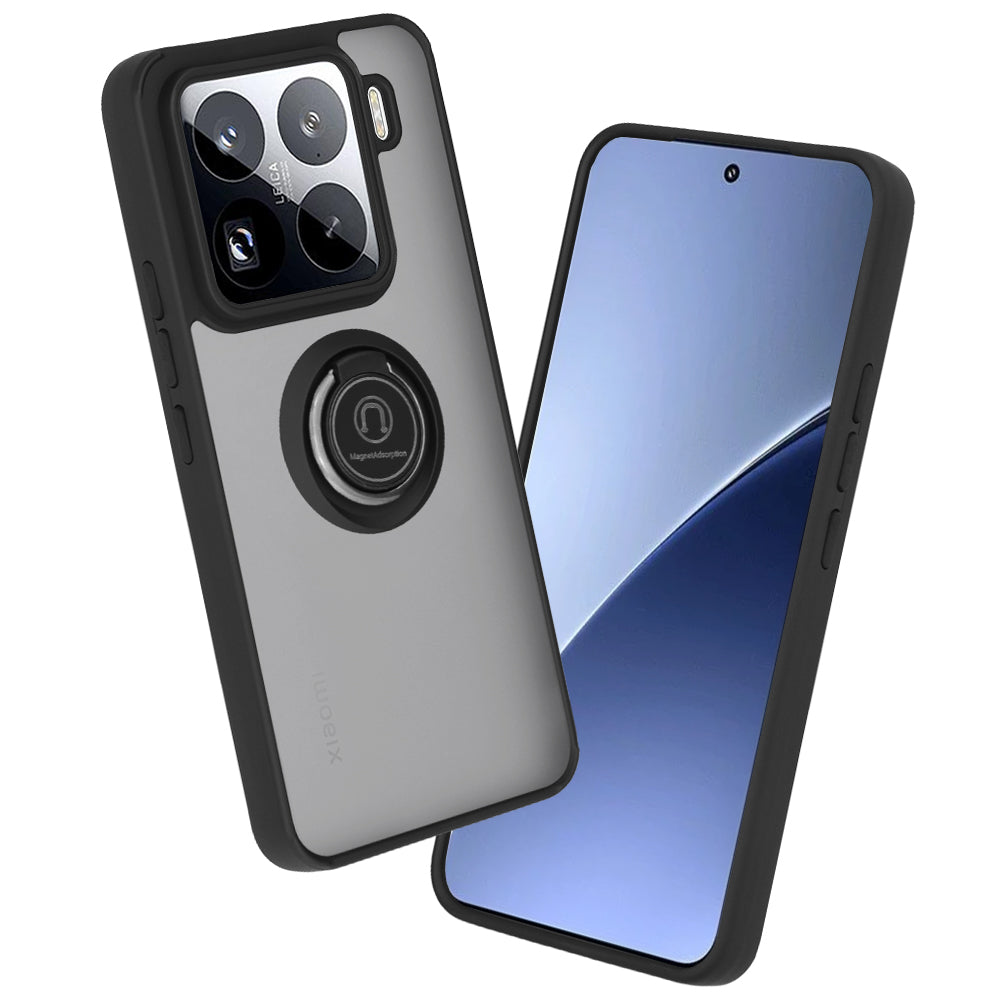 Husă Xiaomi 15 Pro Techsuit Glinth cu inel magnetic, negru – imagine 1