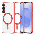Husă transparentă Techsuit Luxury Crystal MagSafe Galaxy S25 – Roșu – imagine 2