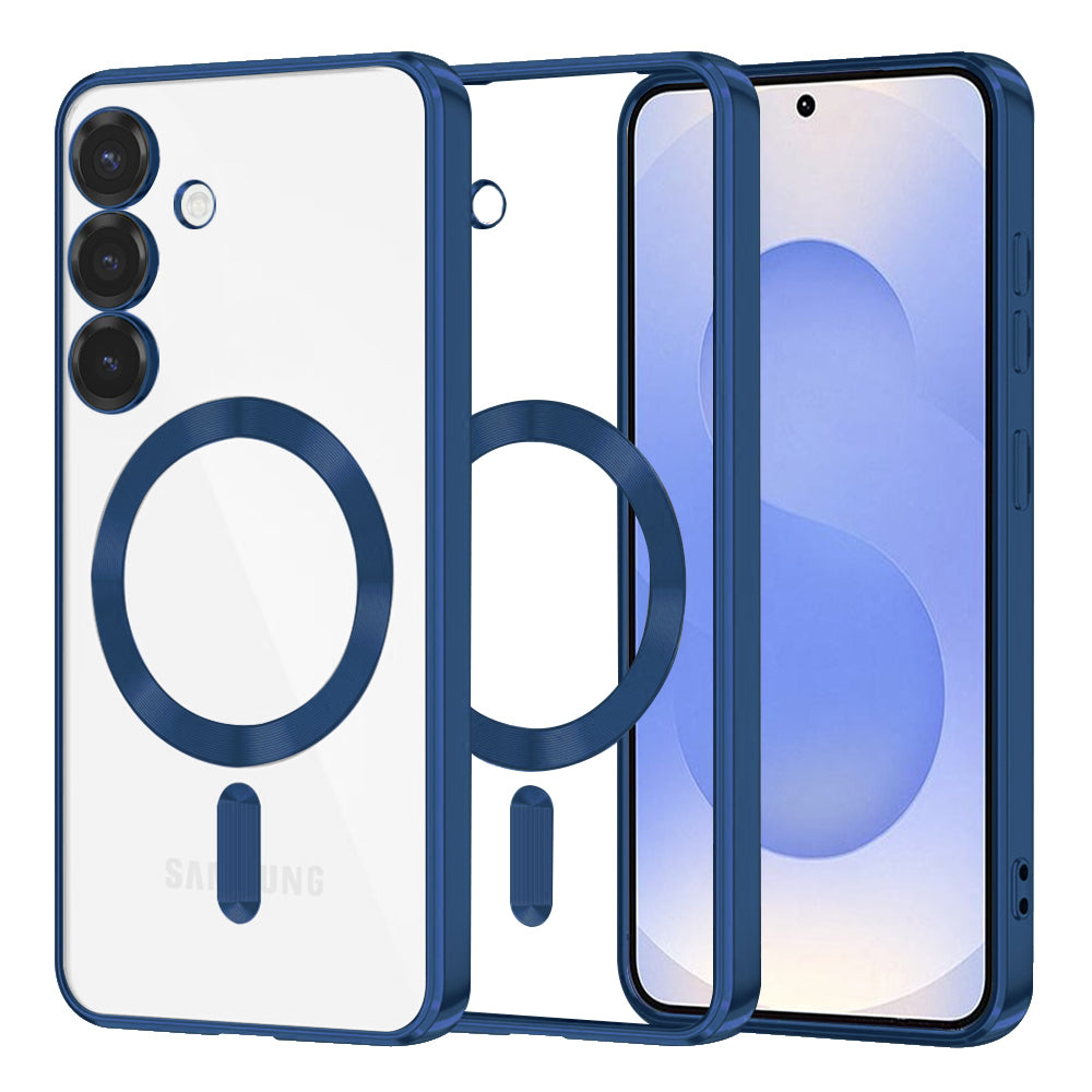 Husă transparentă Techsuit Luxury Crystal MagSafe Galaxy S25 – Albastru închis – imagine 9