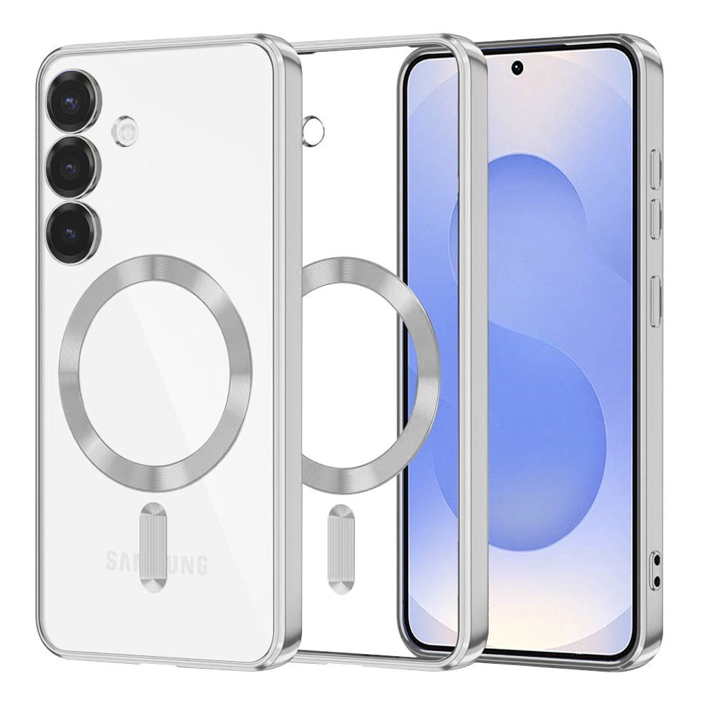 Husă transparentă Techsuit Luxury Crystal MagSafe Galaxy S25 – Argintiu – imagine 4