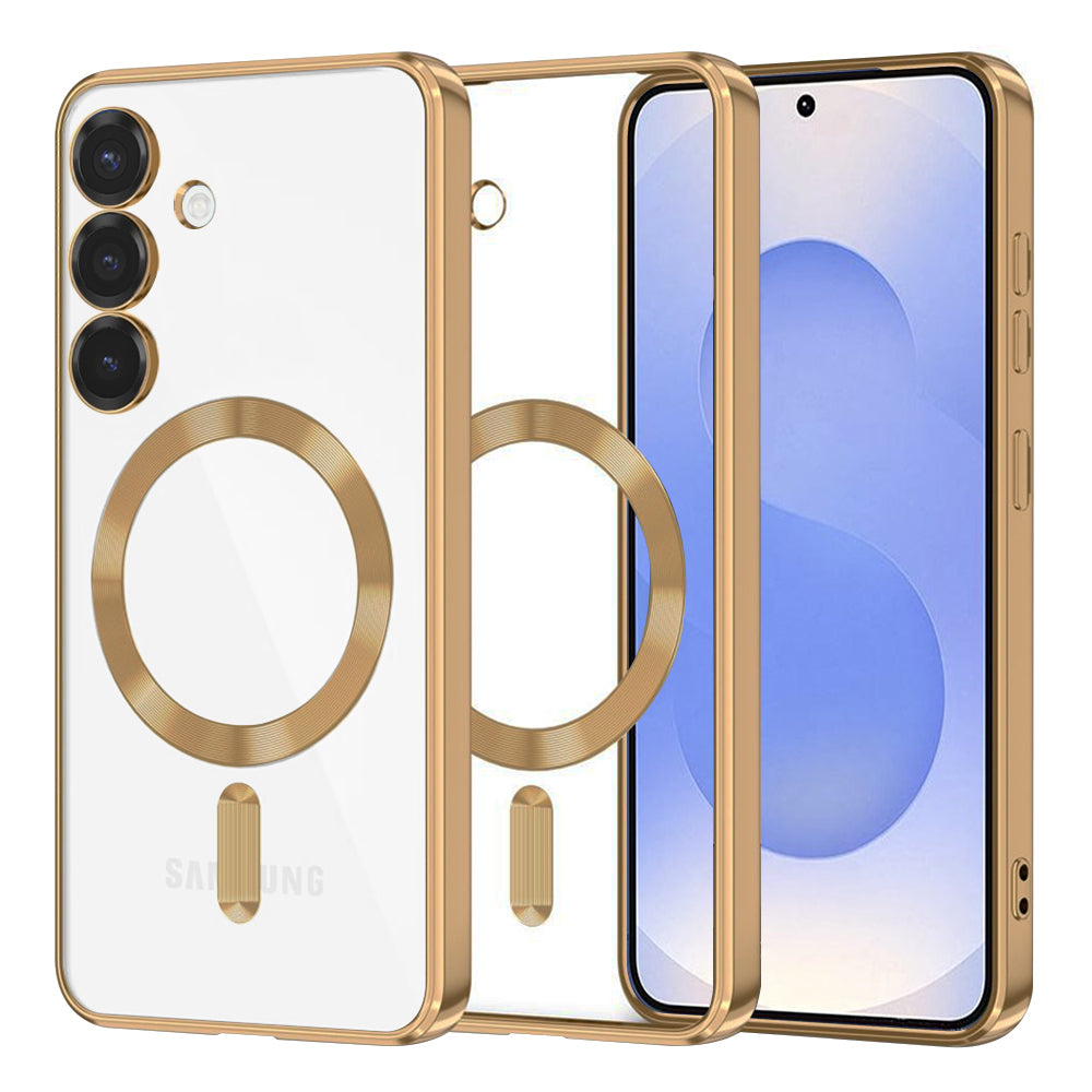 Husă transparentă Techsuit Luxury Crystal MagSafe Galaxy S25 – Auriu – imagine 1