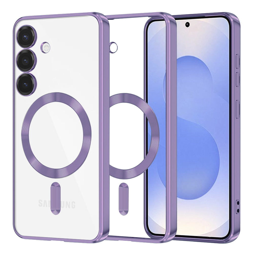 Husă transparentă Techsuit Luxury Crystal MagSafe Galaxy S25 – Mov deschis – imagine 6