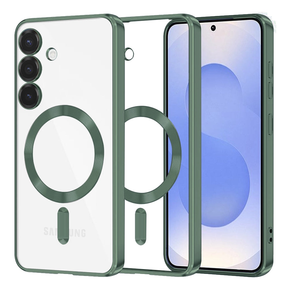 Husă transparentă Techsuit Luxury Crystal MagSafe Galaxy S25 – Verde închis – imagine 7
