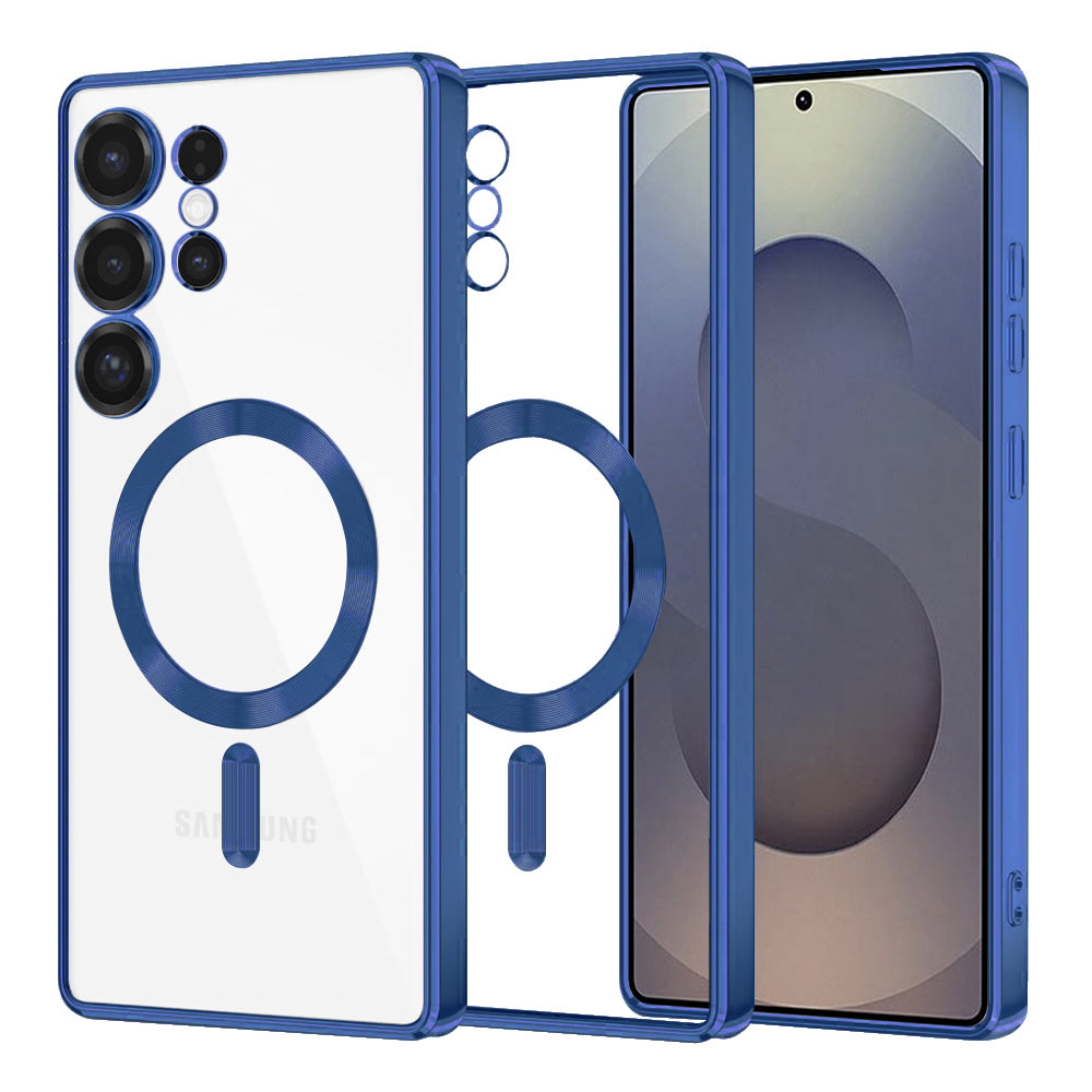 Husă transparentă Techsuit Luxury Crystal MagSafe Galaxy S25 Ultra – Albastru închis – imagine 5