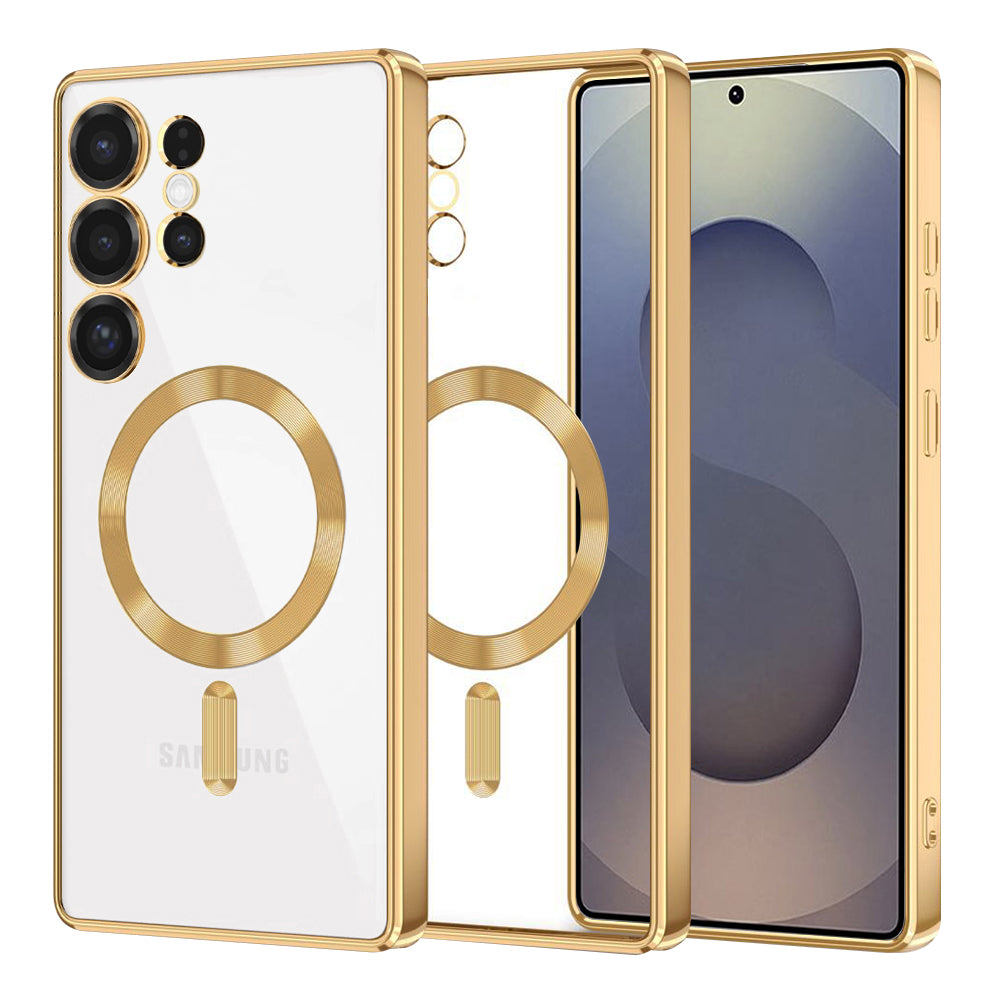 Husă transparentă Techsuit Luxury Crystal MagSafe Galaxy S25 Ultra – Auriu – imagine 4