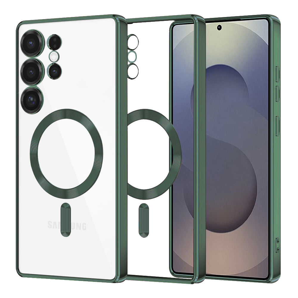 Husă transparentă Techsuit Luxury Crystal MagSafe Galaxy S25 Ultra – Verde închis – imagine 6