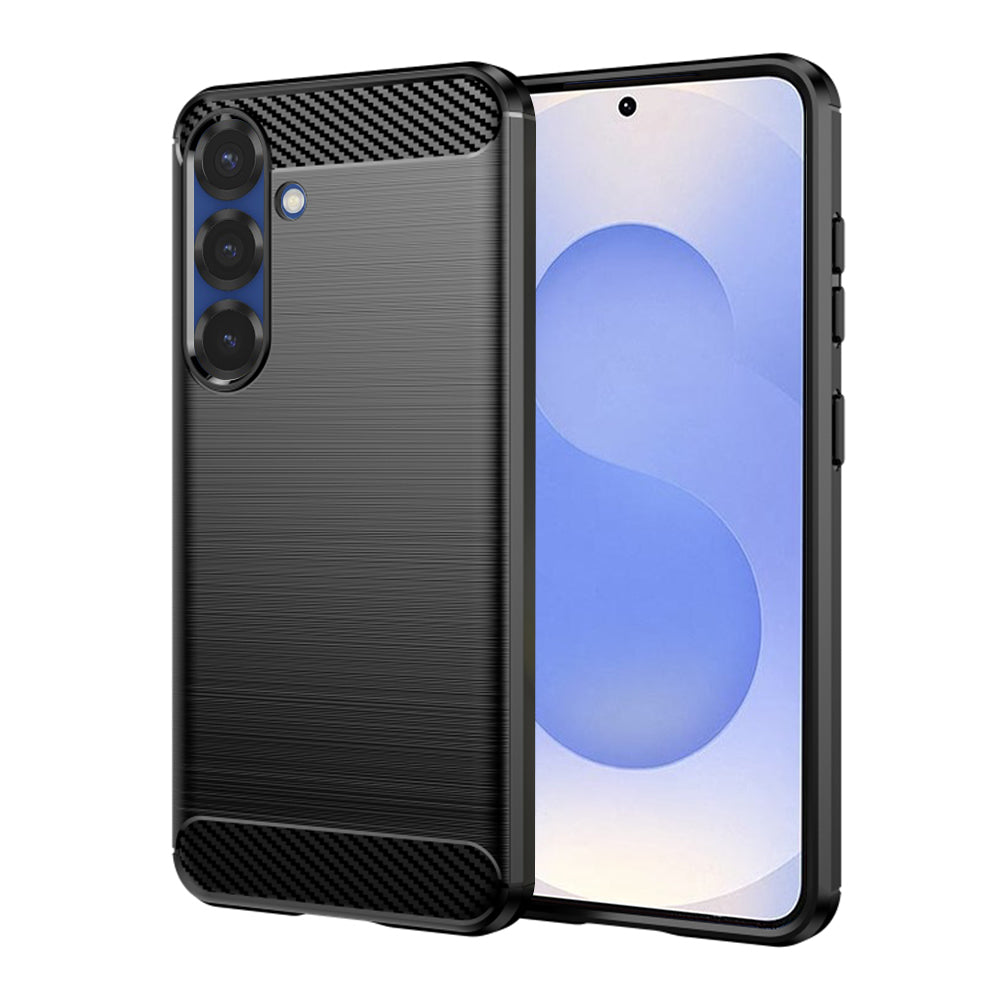 Husă Techsuit Carbon Silicone Galaxy S25 – Negru – imagine 1