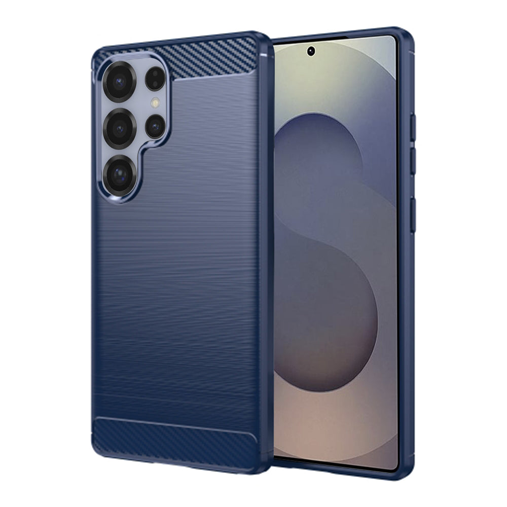 Husă Techsuit Carbon Silicone Galaxy S25 Ultra – Albastru – imagine 2