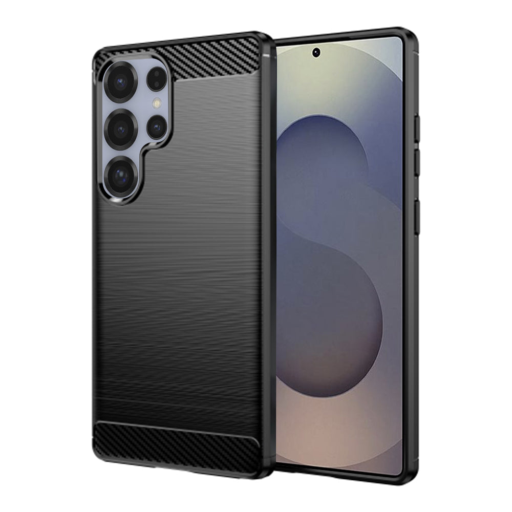 Husă Techsuit Carbon Silicone Galaxy S25 Ultra – Negru – imagine 1