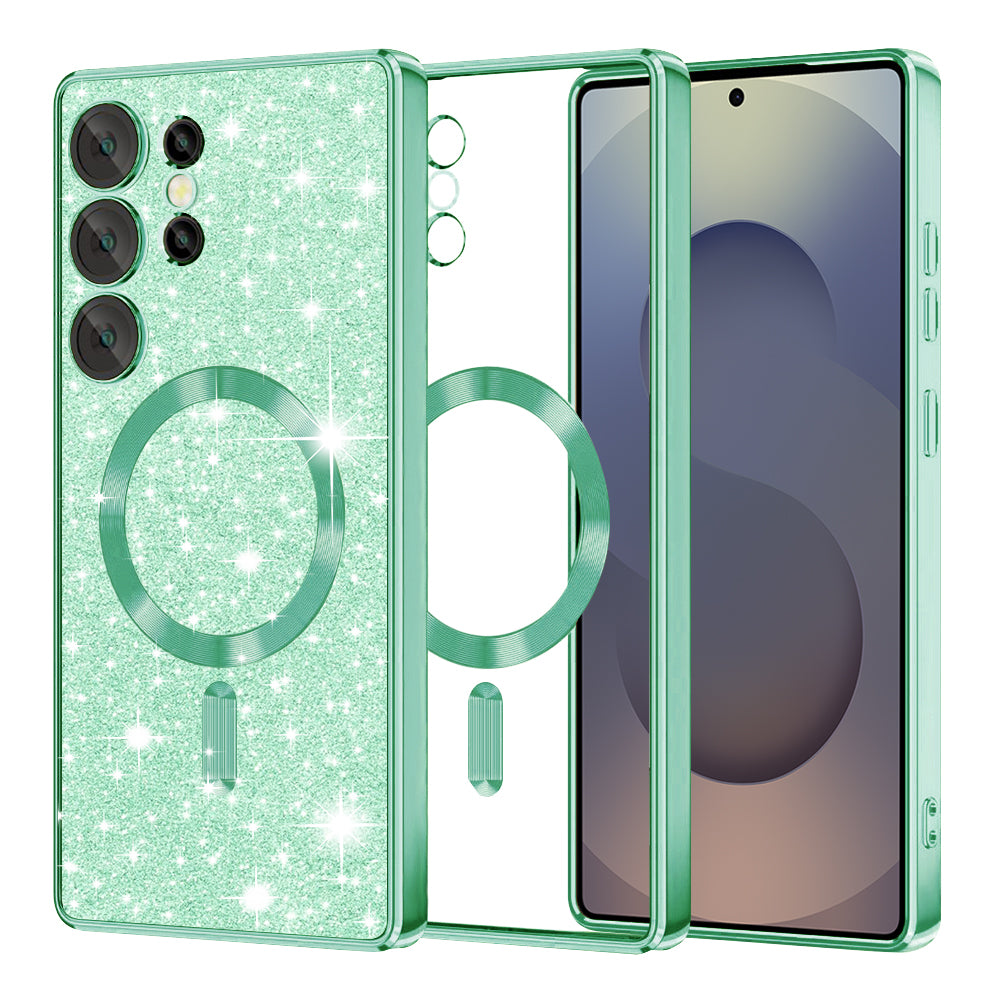 Husă Techsuit Luxury Glitter MagSafe Galaxy S25 Ultra – Verde deschis – imagine 4
