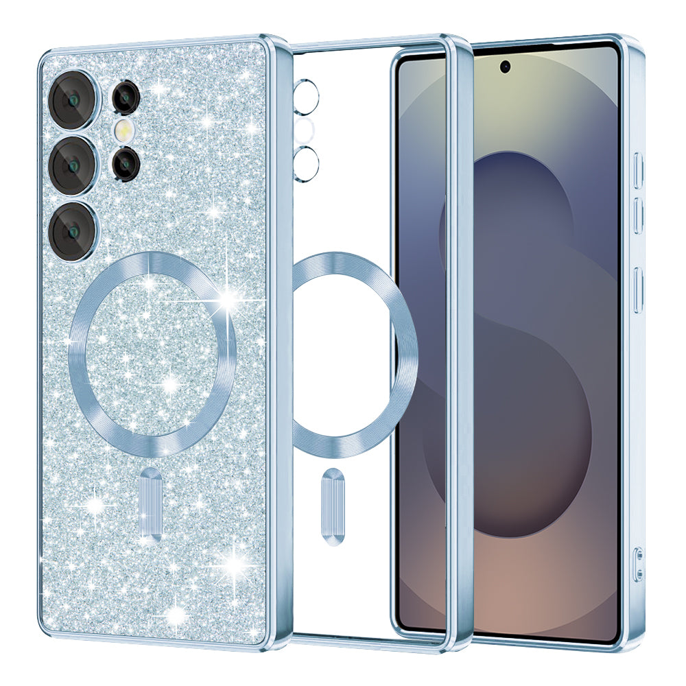 Husă Techsuit Luxury Glitter MagSafe Galaxy S25 Ultra – Albastru deschis – imagine 5
