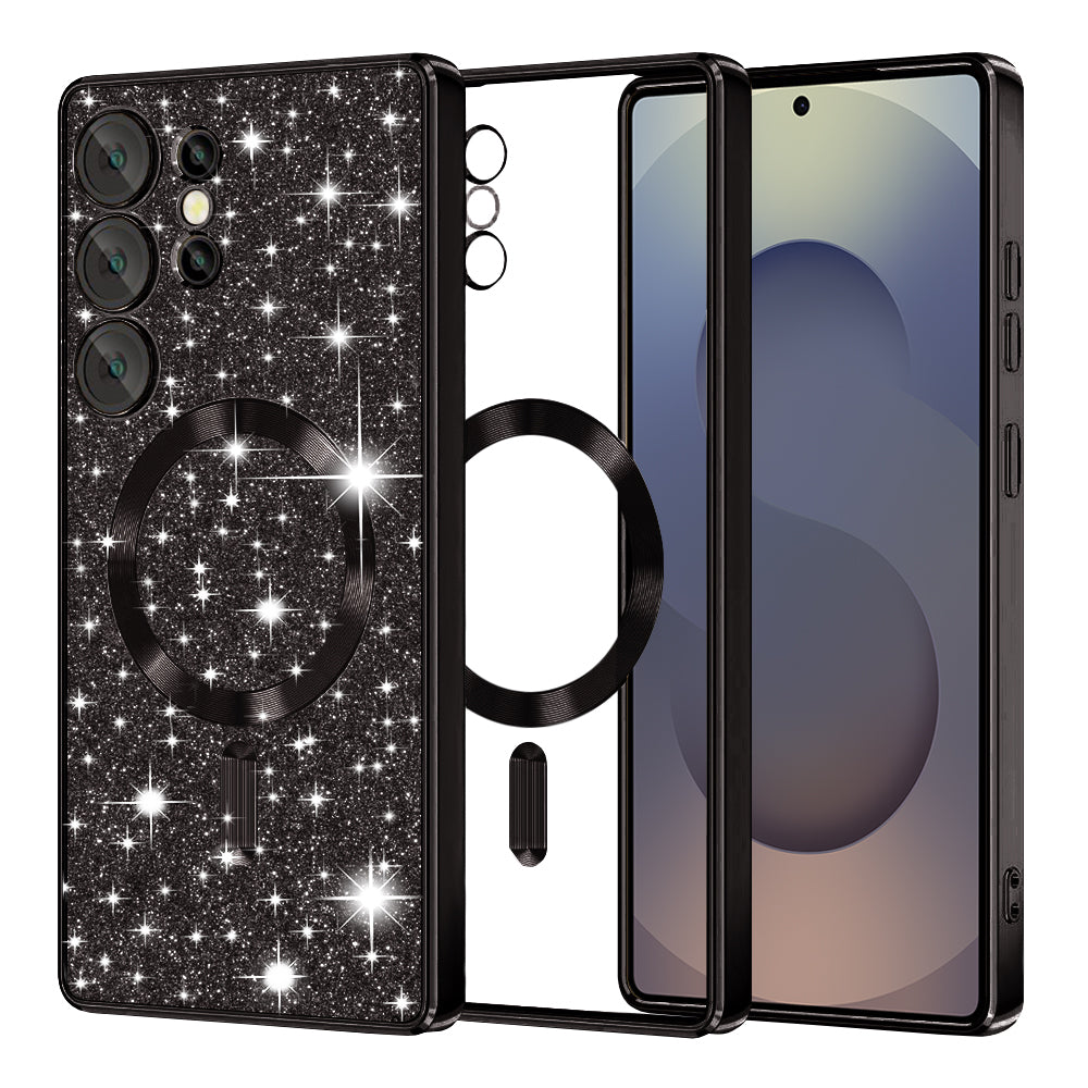 Husă Techsuit Luxury Glitter MagSafe Galaxy S25 Ultra – Negru – imagine 3