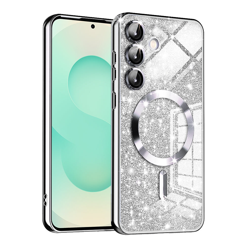 Husă Techsuit Luxury Glitter MagSafe Galaxy S25 Plus – Argintiu – imagine 1
