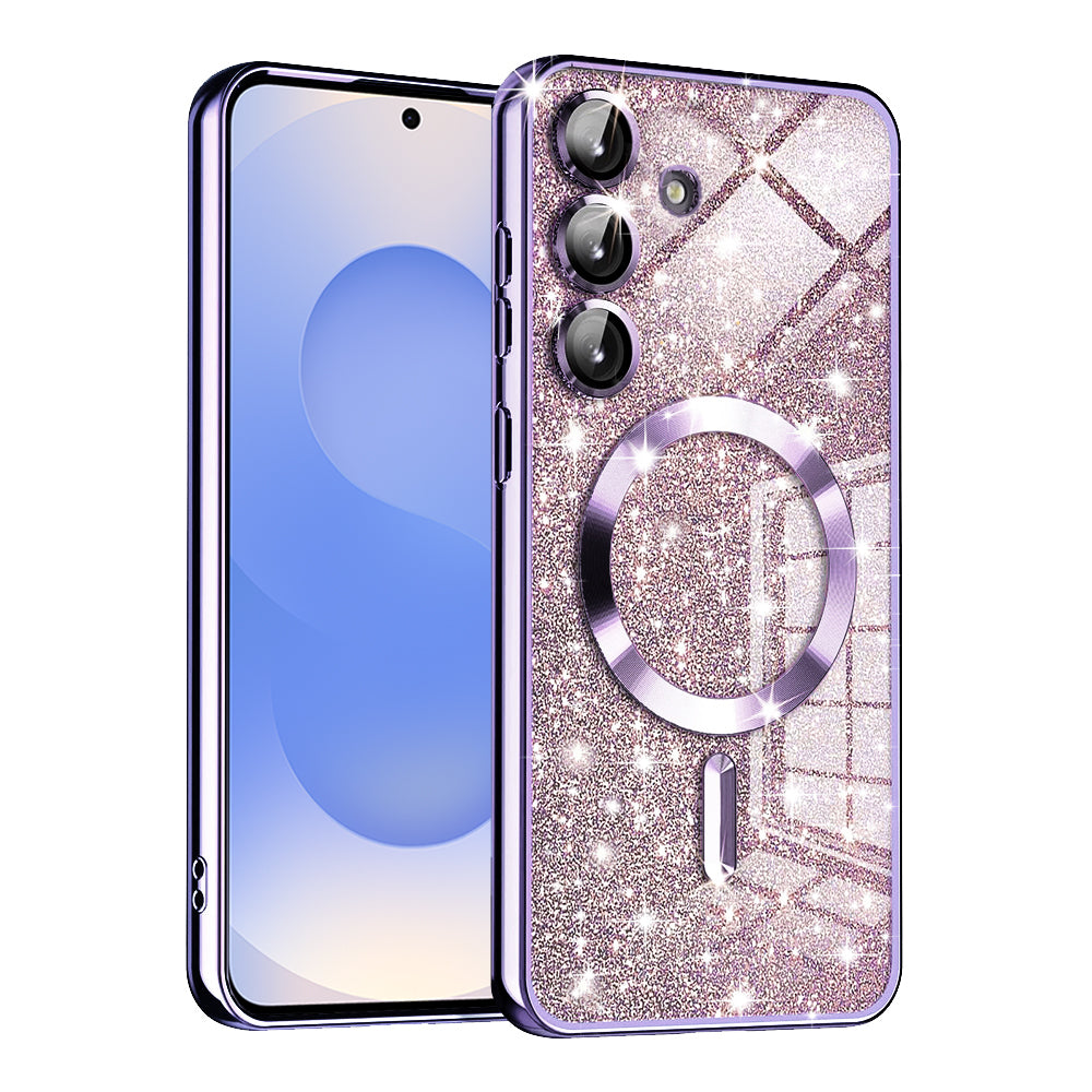 Husă Techsuit Luxury Glitter MagSafe Galaxy S25 – Mov deschis – imagine 7