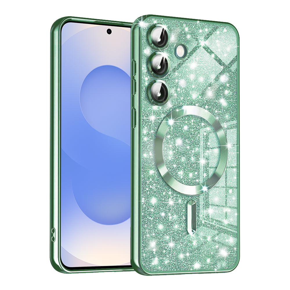 Husă Techsuit Luxury Glitter MagSafe Galaxy S25 – Verde deschis – imagine 6