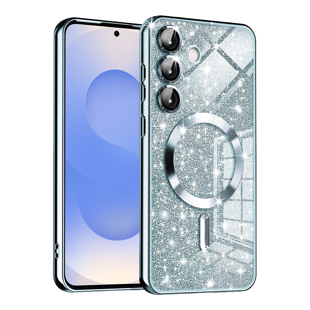 Husă Techsuit Luxury Glitter MagSafe Galaxy S25 – Albastru deschis – imagine 10