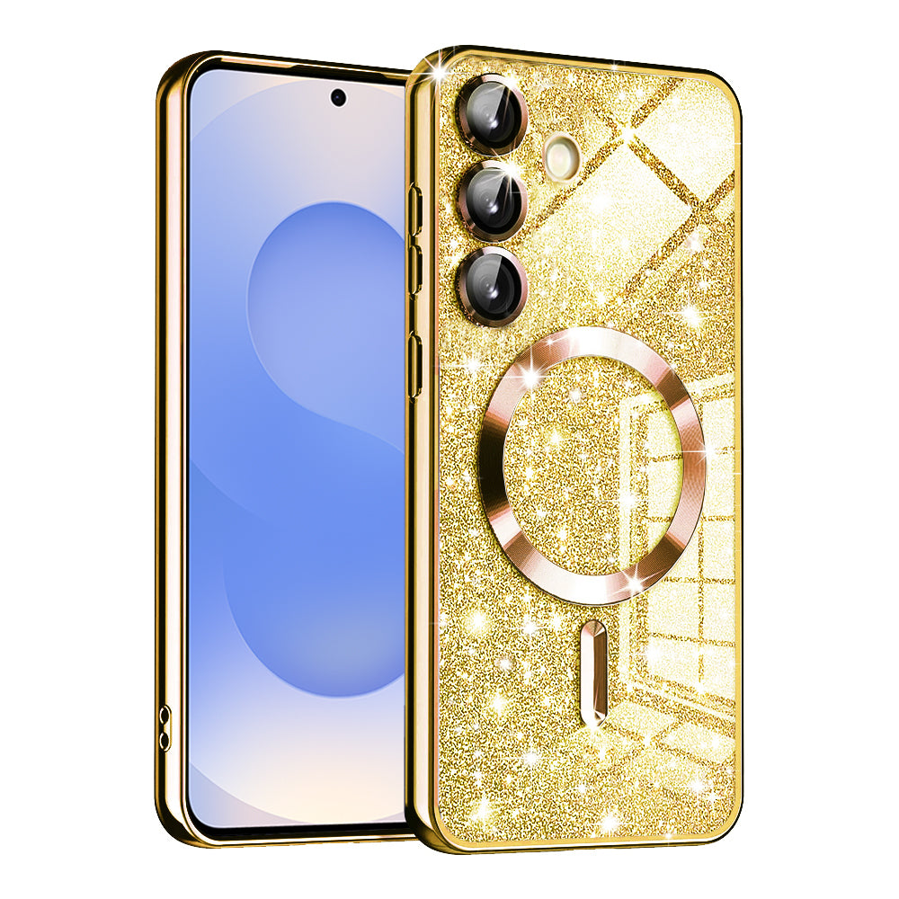 Husă Techsuit Luxury Glitter MagSafe Galaxy S25 – Auriu – imagine 1
