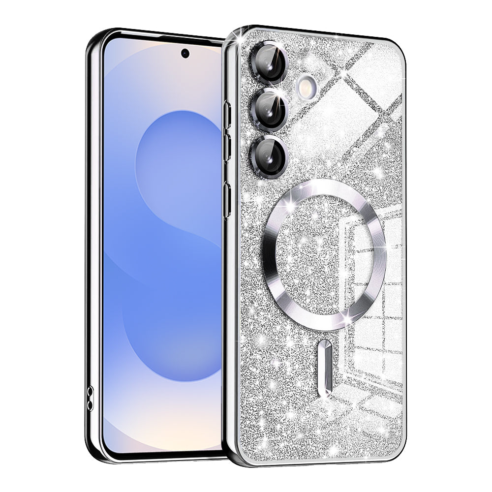 Husă Techsuit Luxury Glitter MagSafe Galaxy S25 – Argintiu – imagine 2