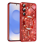 Husă Techsuit Luxury Glitter MagSafe Galaxy S25 – Roșu – imagine 4