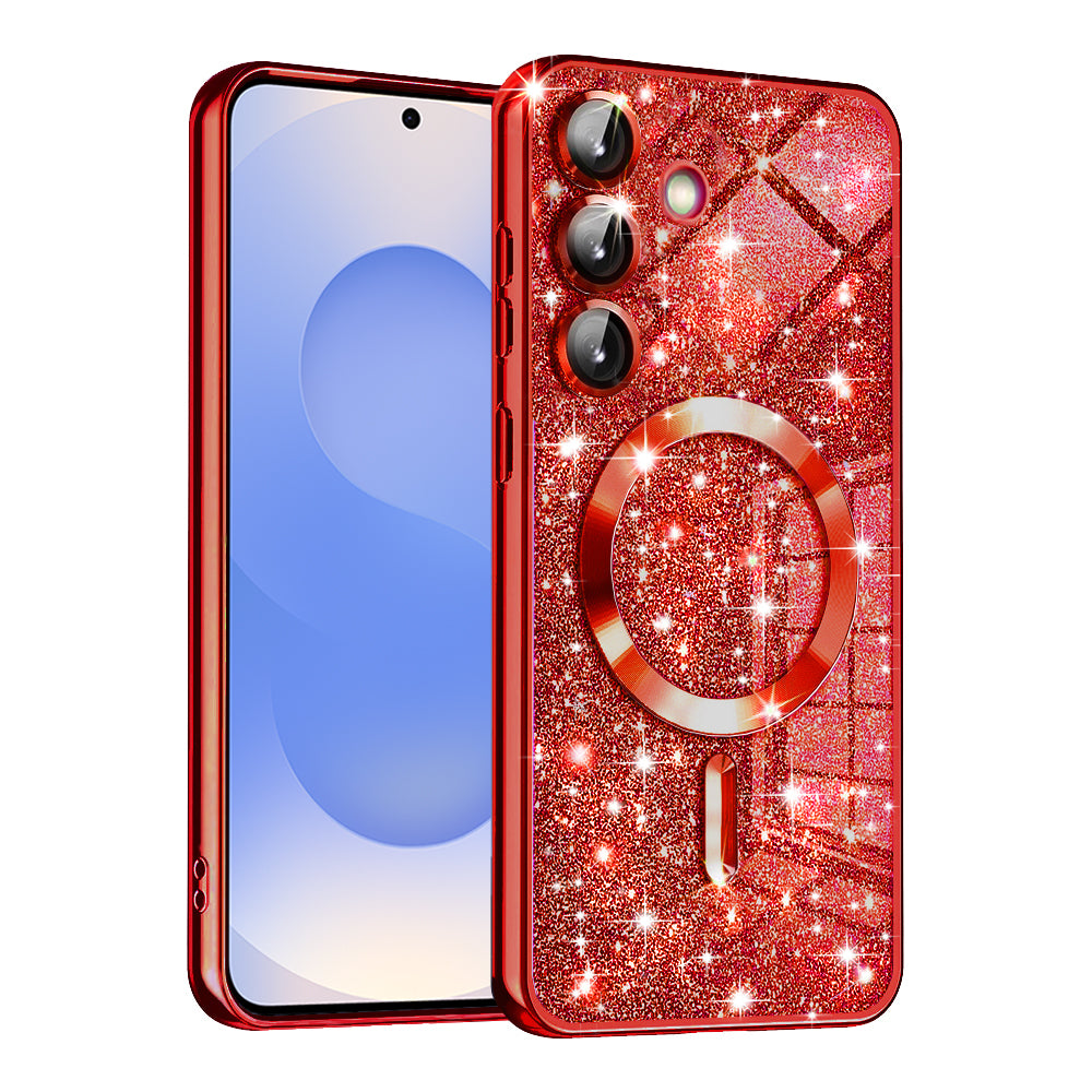 Husă Techsuit Luxury Glitter MagSafe Galaxy S25 – Roșu – imagine 4