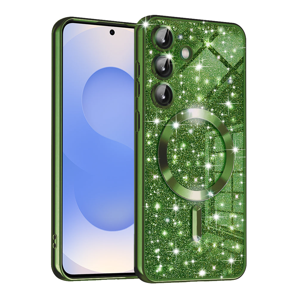 Husă Techsuit Luxury Glitter MagSafe Galaxy S25 – Verde închis – imagine 9